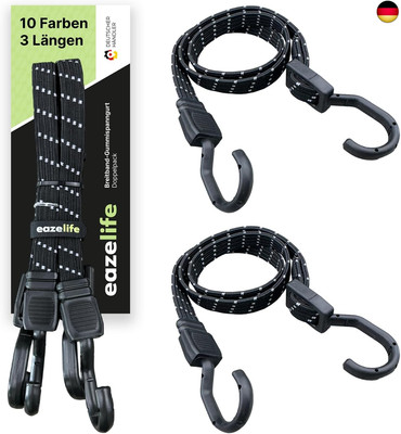 2er Set Gummispanngurt, verstellbar, Breitband Expander mit Metallhaken, stark