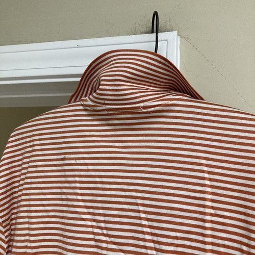 Peter Millar Polo Shirt Mens Small Orange Striped University Of Texas Longhorns - Picture 7 of 7