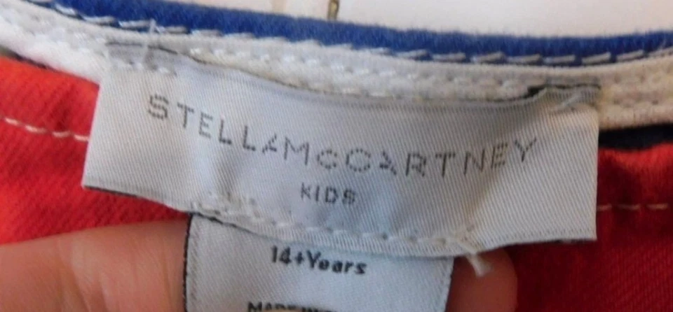 Stella McCartney Girls Size 14 Color Block Vertical Stripe Denim Dress w/ Tags - Image 3 of 4