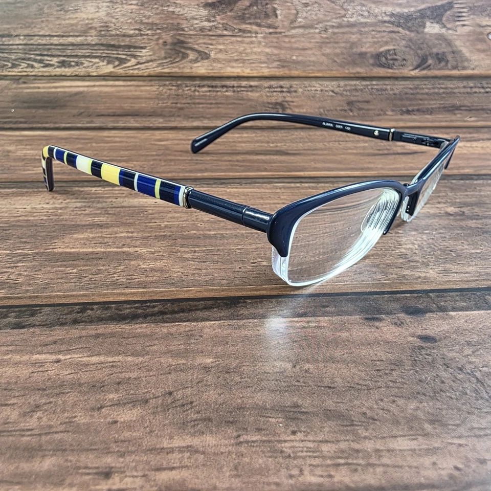Kate Spade Almira Eyeglasses Womens Blue Half Rim Striped Temples Cat Eye 0X51 - Image 2 of 4