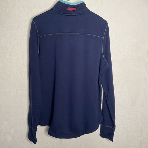 Maglione uomo Vineyard Vines 100% cotone manica lunga 1/4 zip taglia media blu - Foto 10 di 11