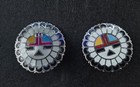 Indian Lore Genuine Copper Porcelain Enamel Inlaid Sun Face Clip On Earrings — photo 2