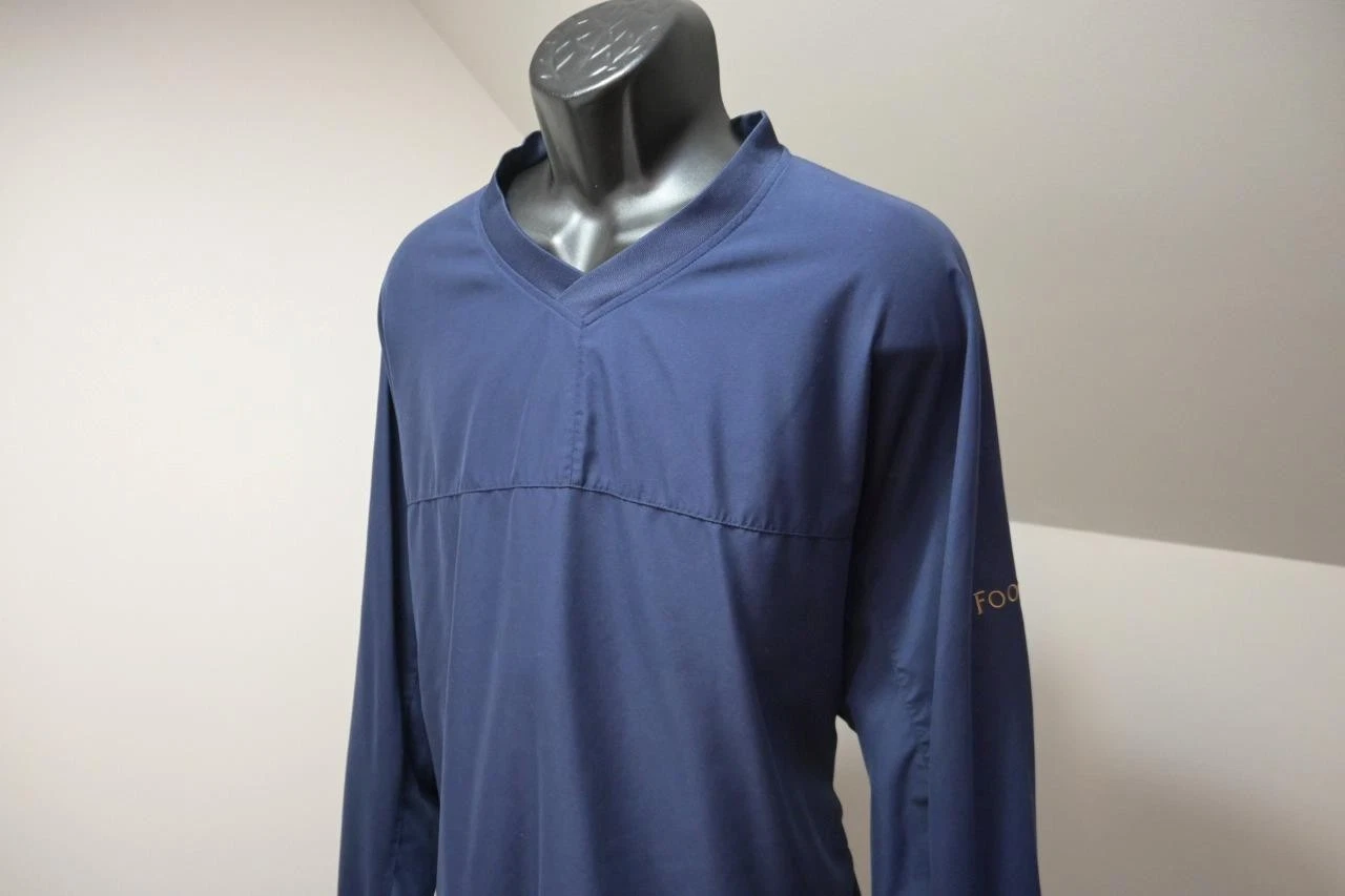 FootJoy V Neck Windbreaker Golf Jacket Dark Blue Long Sleeve Mens Size XL