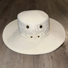 The Tilly Hat Size 8 Unisex Cotton Duck Tan Khaki Wide Brim No String Excellent