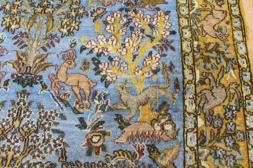 ANTIQUE HANDMADE ORIENTAL RUG HUNTING DESIGN WITH SUPERB COLOR 150 X 103 CM - Picture 24 of 24