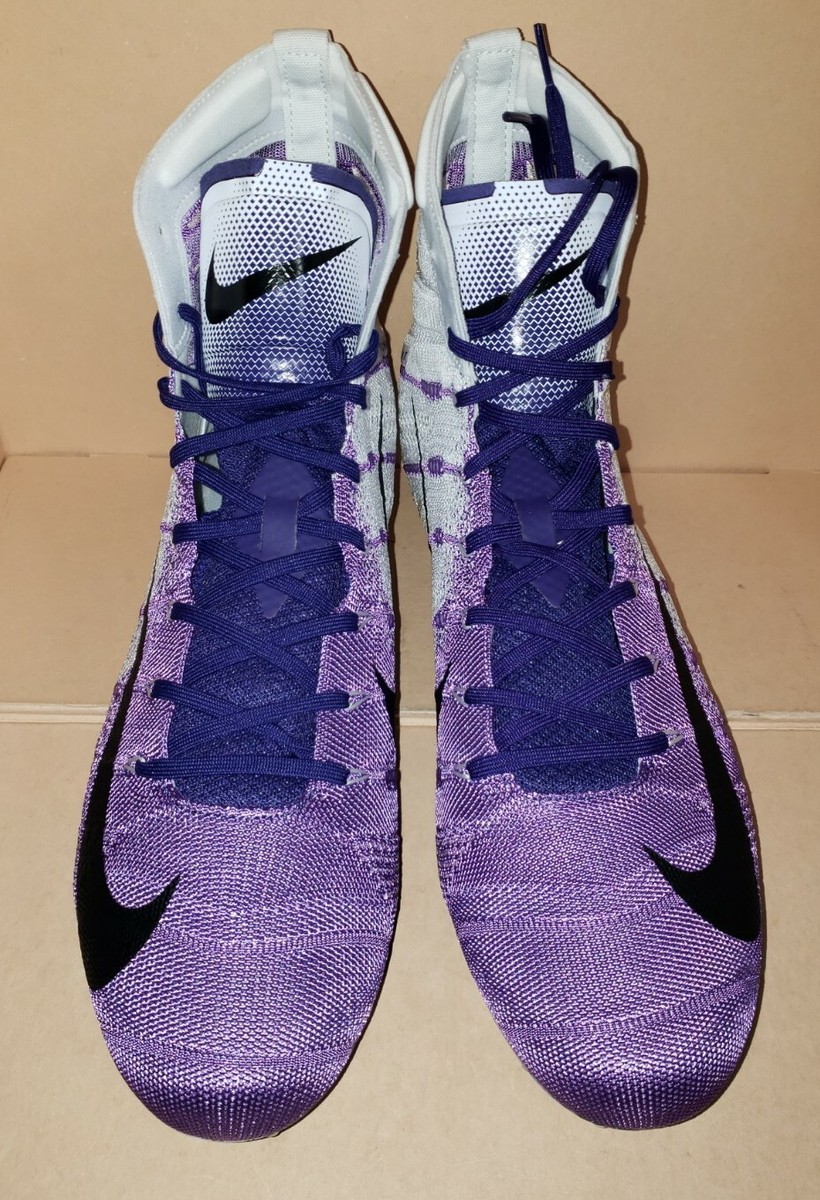 NIKE VAPOR UNTOUCHABLE 3 ELITE  FOOTBALL WHITE/PURPLE MEN\'S SIZE 13.5 NEW Nike Vapor Untouchable Pro 3 Football Cleats Purple White  main image 3