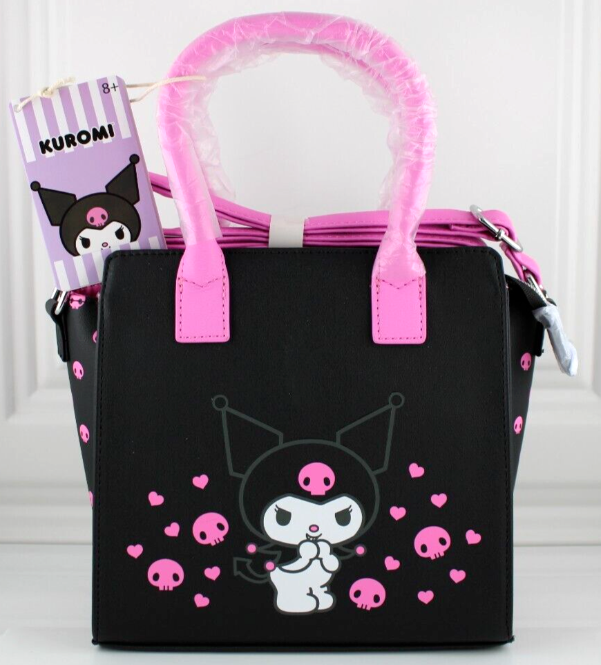 Loungefly Sanrio Kuromi Mini Satchel Bag Faux Leather Anime Crossbody Purse 2023