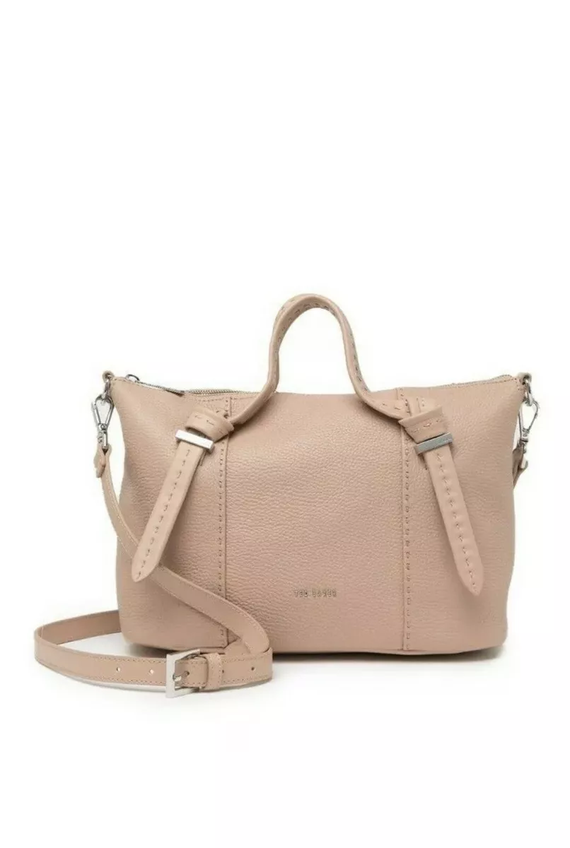 NEW TED BAKER Olmia Knotted Handle Small Leather Taupe Tote