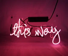 This Way Neon Sign Light Game Room Party Wall Hanging Nightlight Decor 14"x7"