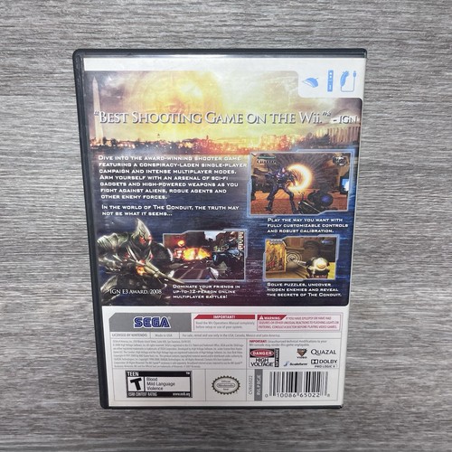The Conduit (Nintendo Wii, 2009) CIB Complete w/ Manual Tested - Picture 3 of 3