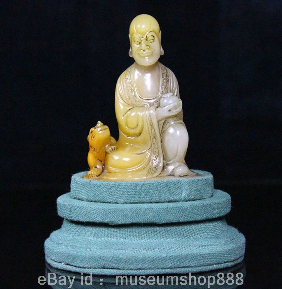 古董原始寿山石主中国风雕像、雕像| eBay