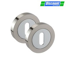 Standard Keyhole Escutcheon Plates for Door Locks - Duo Chrome Finish - 50mm dia