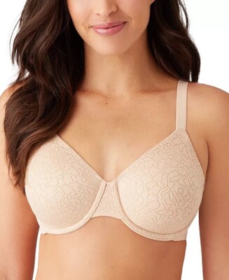 Wacoal 855345 Inside Job Side Support Seamless Underwire Bra, Sand, Size 36C