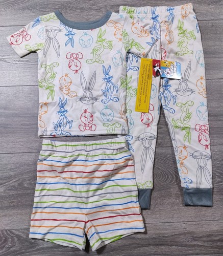 Looney Tunes Pajamas 5T Toddler Boys Girls Bugs Bunny Tweety PJs Snug Fit