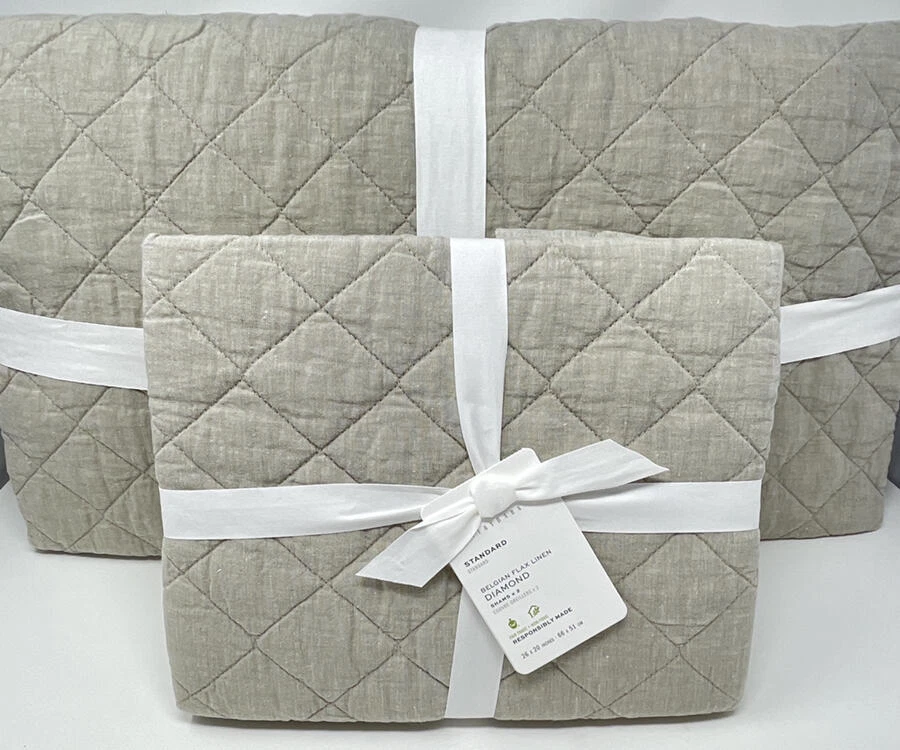 Pottery barn belgian linen quilt outlet