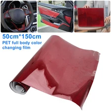 50x150cm 9D Red Carbon Fiber Vinyl Wrap High Glossy Car Film Roll DIY Sticker