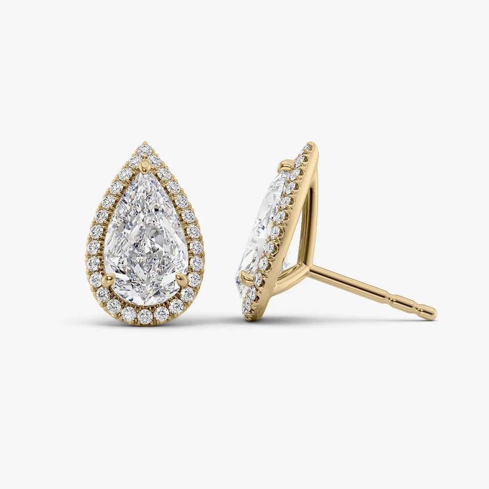 Orecchini pendenti in oro bianco e giallo con diamanti taglio round e marquise 4,28ct tot rigenerato a 4.300