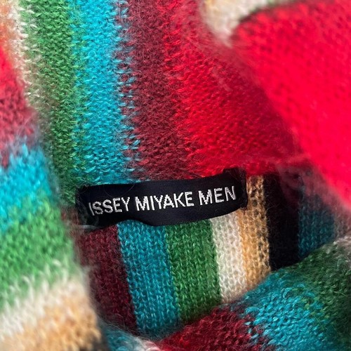 Authentic ISSEY MIYAKE Sweater Striped Mohair Knit Men's Used from Japan Size L - Picture 4 of 8
