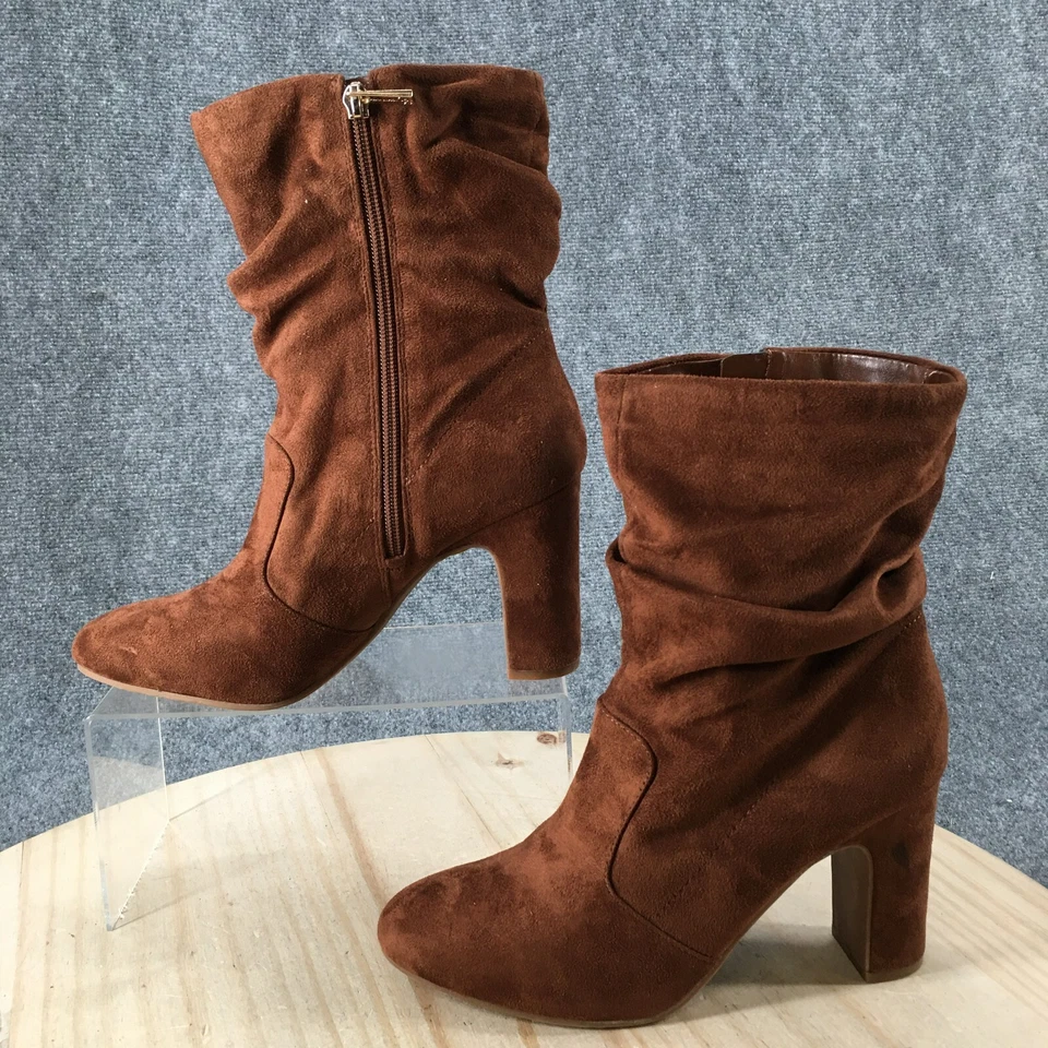 Женские сапоги Jessica Simpson 9 M Kyminia до середины икры коричневые замшевые повседневные на каблуке - Изображение 2 из 4