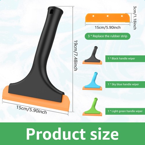 3Pcs Silicone Squeegee with 3 Silicone Blades 15×19cm Flexible Glass sdwunの - Picture 6 of 11
