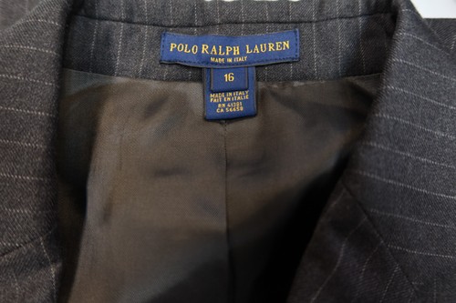 $545 Polo Ralph Lauren Boys 2-Piece Wool Suit - Gray Pinstripe - Size 16 - NEW! - Picture 5 of 9