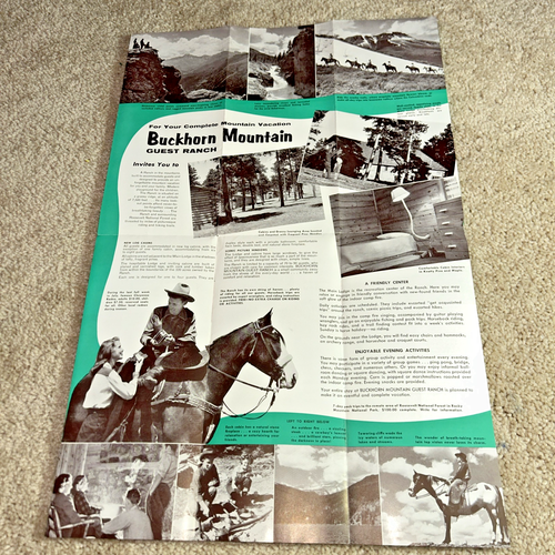 Folleto vintage de los años 50 de BUCKHORN MOUNTAIN GUEST RANCH - Imagen 6 de 10
