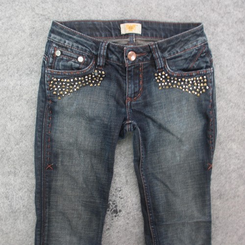 Vintage Antik Denim Jeans Women's 24 Blue Dark Wash Low Rise Boot Cut Jeans - Picture 2 of 12