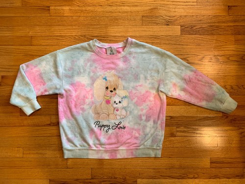 Forever 21 Plus X Precious Moments Puppy Love Cotton Candy Tie Die 0X Sweatshirt - Picture 1 of 6