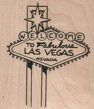 Welcome To Fabulous LV 2 3/4 x 3 1/4" Rubber Stamp, Las Vegas Stamp
