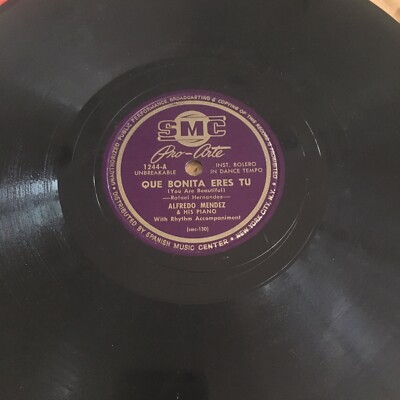 1950 LATIN JAZZ - Alfredo Mendez 78 rpm SMC Pro-Arte 1244 QUE BONITA ERES TU V+