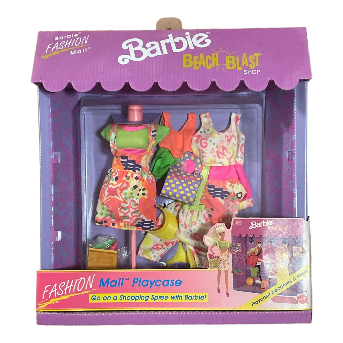 1991 Barbie Fashion Mall Beach Blast Neon 90s Clothes Lot Jumper Crop Top Shoes