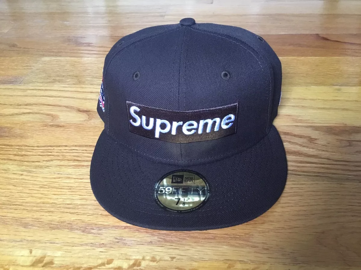 NEW Supreme New Era No Comp Box Logo Hat FW21 Brown Size 7 1/8 100