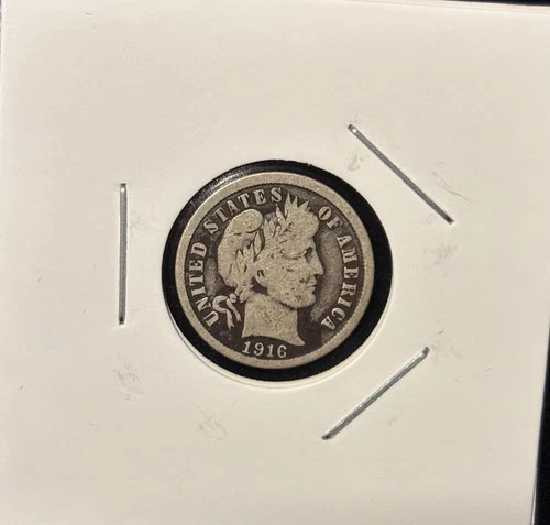 1916 Barber Dime - 90% Silver Coin