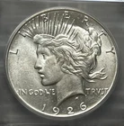 1926-S Peace dollar - ICG graded AU-58