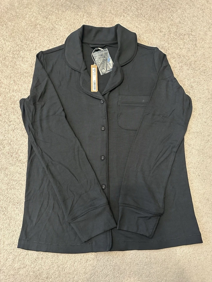 New 100% authentic RRP £120 X Small - Skims Ribbed Soft Lounge Sleep Set - Black - Image 2 of 4