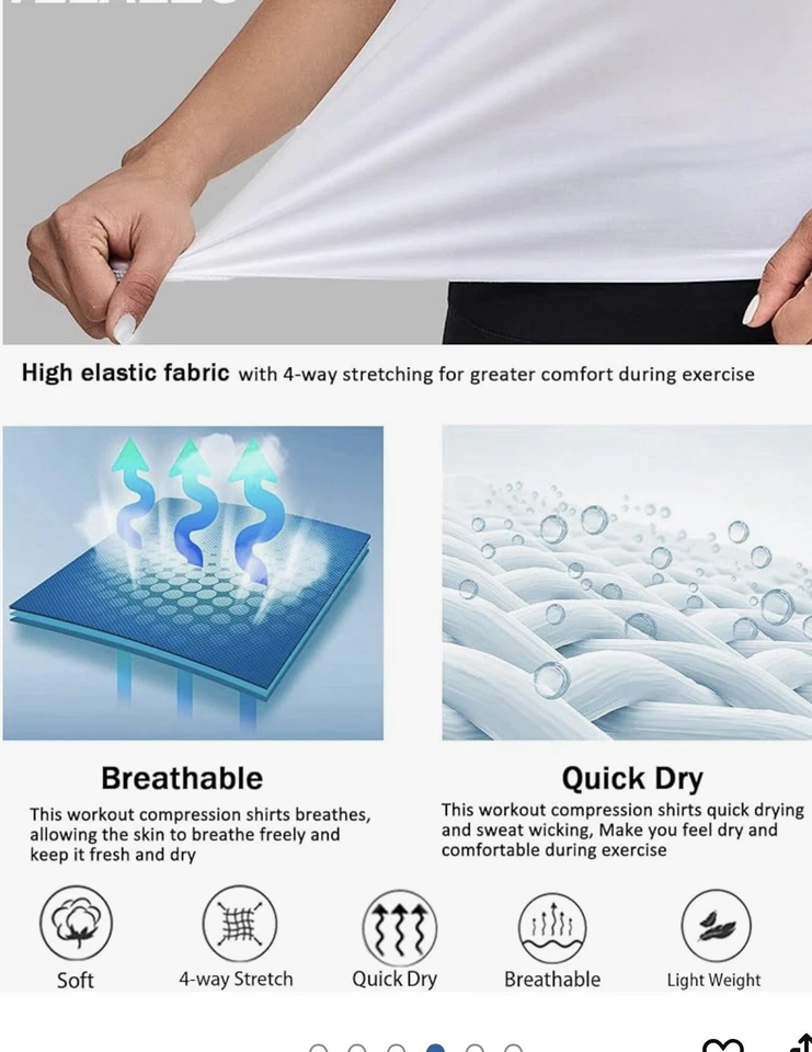 Camisas de compresión atléticas de manga larga calce seco camisas de gimnasio para entrenamiento deportes  Foto 2 de 2