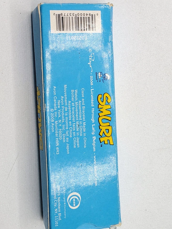 Reloj Pitufina Azul Los Pitufos Avon 2008 "¿Quieres Pitufo?" Nuevo en caja Foto 3 de 4