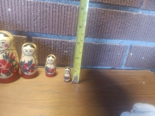 5 PCS USSR Nesting Dolls MATRYOSHKA Wood Russian Matruskas VINTAGE - Picture 6 of 6