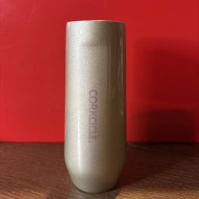 CORKCICLE 7oz Double-Walled Stemless Flute Wine Glass GOLD METAL (bin 3)