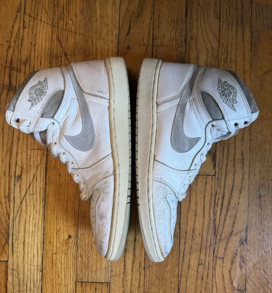 Talla 11 - 1985 Air Jordan 1 Alto OG Gris Natural POR Original De Fábrica De Colección Foto 3 de 4