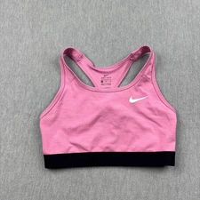 Nike Sports Bra Womens Medium Pink Dri Fit Swoosh Medium Support Unpadded Active