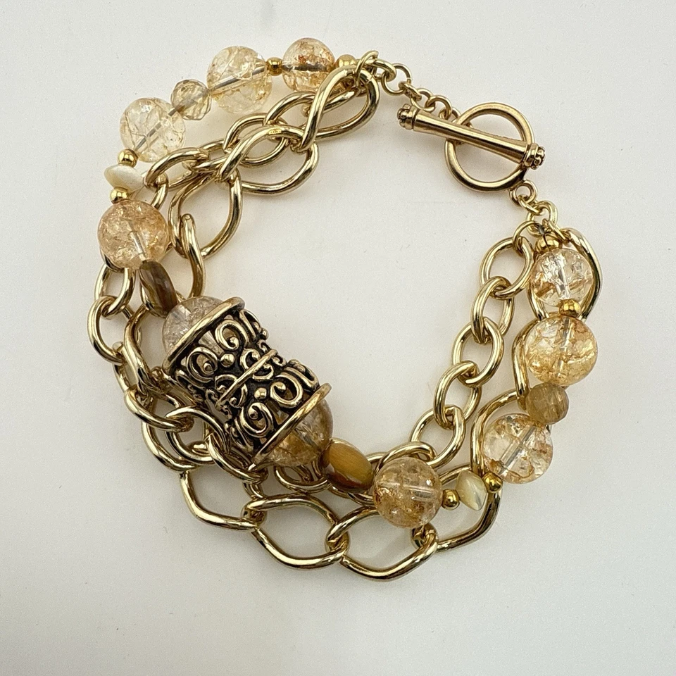 Pulsera Studio Barse Cuentas Ojo de Tigre Multi Hilo Bronce HSN Gema Tono Dorado Foto 2 de 4