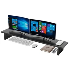Dual Monitor Stand - Adjustable Legs, Dual Monitor Riser, Carbon Fiber Comput...