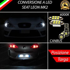 LUCI POSIZIONE A LED + LUCI TARGA A LED CANBUS SEAT LEON MK2 FINO AL 2008