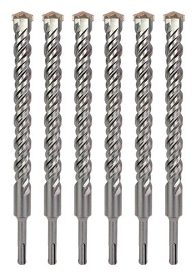 SDS Plus Rotary Hammer Drill Bit 7/8''x10'' Carbide Tip for Concrete Masonry-6Pcs