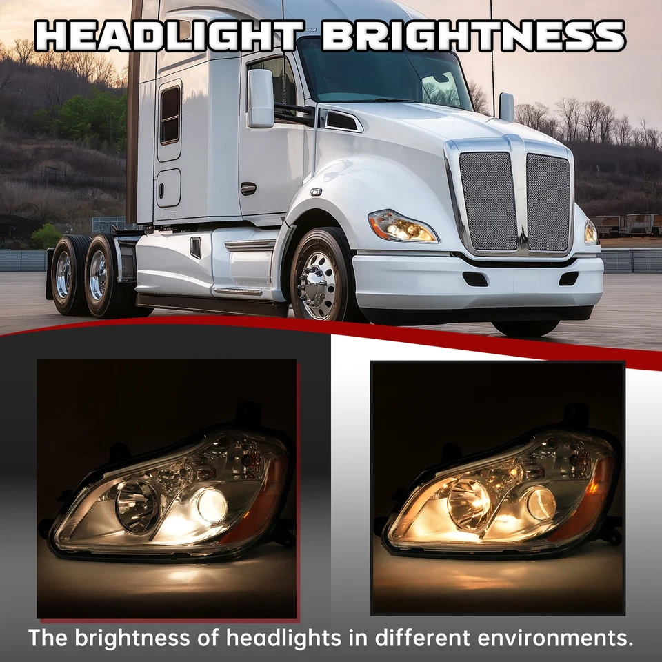 Left & Right Side Projector Headlights Assembly For Kenworth T680 2013-2021 - Image 4 of 4
