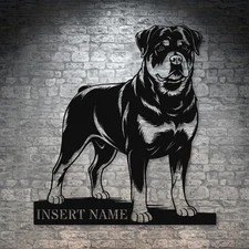 Personalized Rottweiler Metal Sign. Custom Dog Owner Wall Decor Gift
