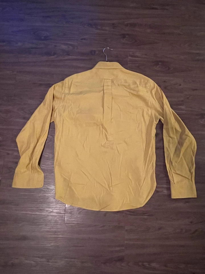 Camisa Todd Snyder Para Hombre Mediana Amarilla Con Botones Manga Larga Dos Bolsillos en el Pecho Foto 4 de 4