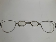 Vintage Industrial Wire Framed Glasses with Spring Nose Band Steampunk Optical