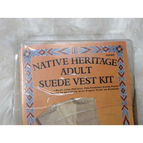 Tandy Leather Factory Native Heritage Adult Suede Vest Kit Size XL New Open Box - Picture 8 of 8